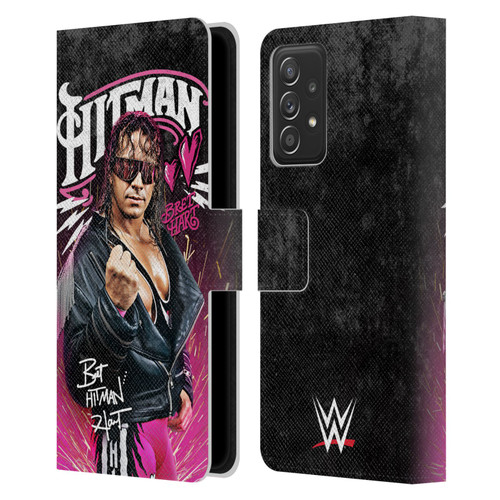 WWE Bret Hart Hitman Graphics Leather Book Wallet Case Cover For Samsung Galaxy A52 / A52s / 5G (2021)