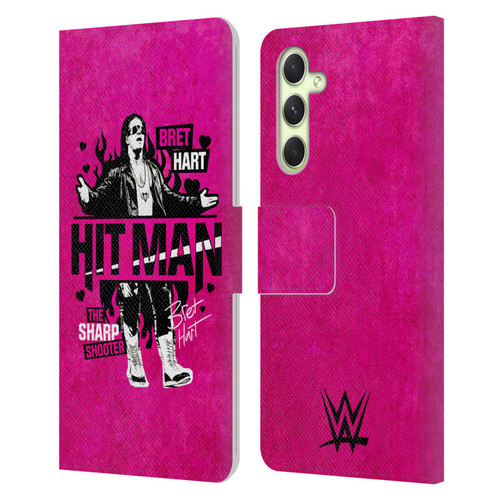 WWE Bret Hart Hitman Leather Book Wallet Case Cover For Samsung Galaxy A54 5G