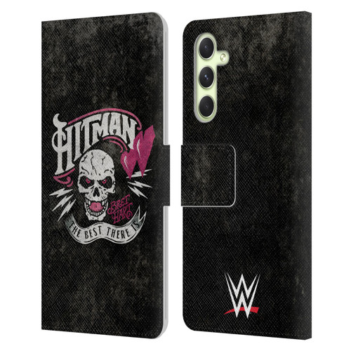 WWE Bret Hart Hitman Logo Leather Book Wallet Case Cover For Samsung Galaxy A54 5G