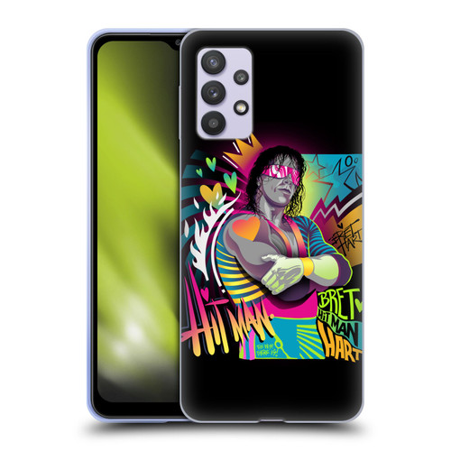 WWE Bret Hart Neon Art Soft Gel Case for Samsung Galaxy A32 5G / M32 5G (2021)