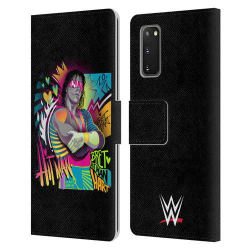 WWE Bret Hart Neon Art Leather Book Wallet Case Cover For Samsung Galaxy S20 / S20 5G