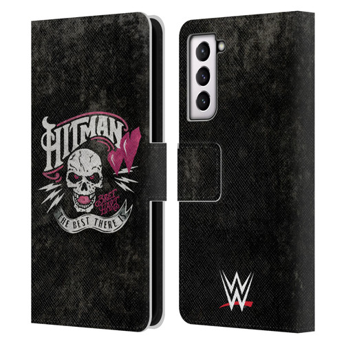 WWE Bret Hart Hitman Logo Leather Book Wallet Case Cover For Samsung Galaxy S21 5G