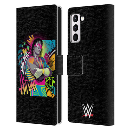 WWE Bret Hart Neon Art Leather Book Wallet Case Cover For Samsung Galaxy S21+ 5G