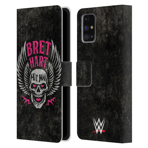 WWE Bret Hart Hitman Skull Leather Book Wallet Case Cover For Samsung Galaxy M31s (2020)