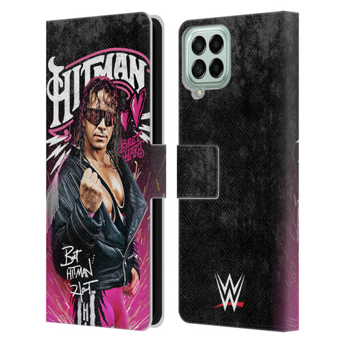 WWE Bret Hart Hitman Graphics Leather Book Wallet Case Cover For Samsung Galaxy M33 (2022)