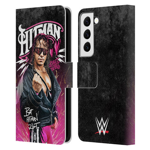 WWE Bret Hart Hitman Graphics Leather Book Wallet Case Cover For Samsung Galaxy S22 5G