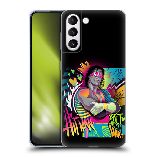WWE Bret Hart Neon Art Soft Gel Case for Samsung Galaxy S21+ 5G