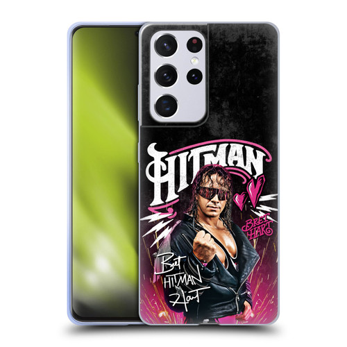 WWE Bret Hart Hitman Graphics Soft Gel Case for Samsung Galaxy S21 Ultra 5G