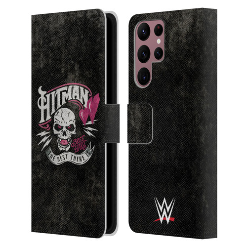 WWE Bret Hart Hitman Logo Leather Book Wallet Case Cover For Samsung Galaxy S22 Ultra 5G