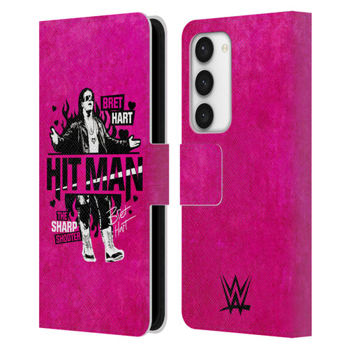 WWE Bret Hart Hitman Leather Book Wallet Case Cover For Samsung Galaxy S23 5G