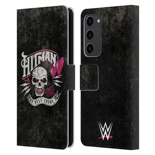 WWE Bret Hart Hitman Logo Leather Book Wallet Case Cover For Samsung Galaxy S23+ 5G