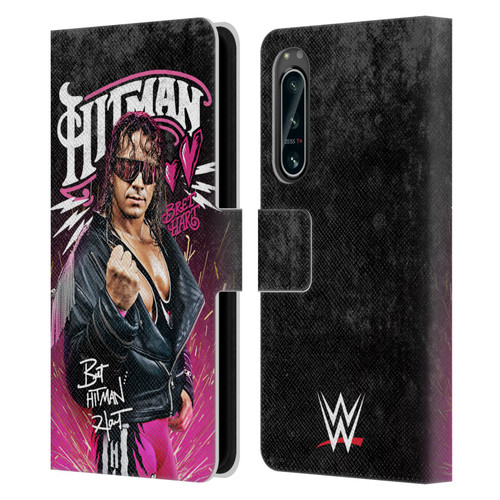 WWE Bret Hart Hitman Graphics Leather Book Wallet Case Cover For Sony Xperia 5 IV