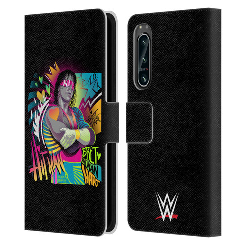 WWE Bret Hart Neon Art Leather Book Wallet Case Cover For Sony Xperia 5 IV