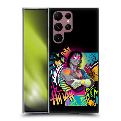 WWE Bret Hart Neon Art Soft Gel Case for Samsung Galaxy S22 Ultra 5G