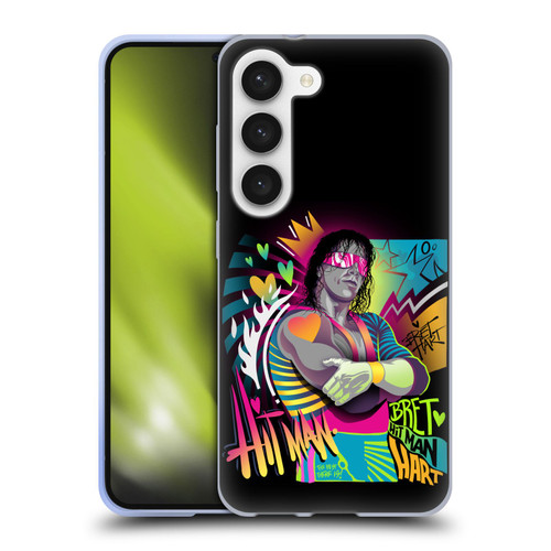 WWE Bret Hart Neon Art Soft Gel Case for Samsung Galaxy S23 5G