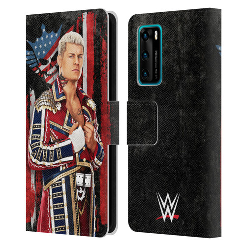 WWE Cody Rhodes Superstar Flag Leather Book Wallet Case Cover For Huawei P40 5G