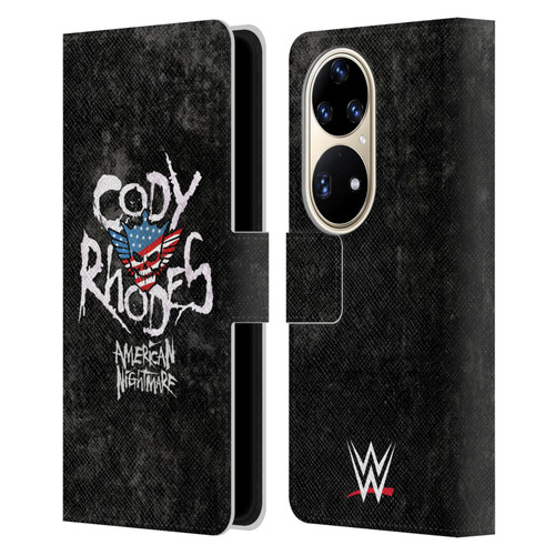 WWE Cody Rhodes Distressed Name Leather Book Wallet Case Cover For Huawei P50 Pro