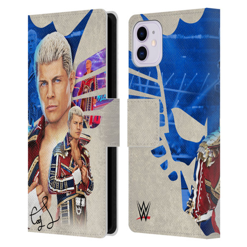 WWE Cody Rhodes Superstar Graphics Leather Book Wallet Case Cover For Apple iPhone 11