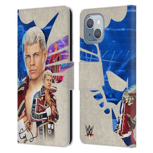 WWE Cody Rhodes Superstar Graphics Leather Book Wallet Case Cover For Apple iPhone 14