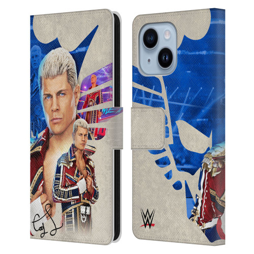 WWE Cody Rhodes Superstar Graphics Leather Book Wallet Case Cover For Apple iPhone 14 Plus