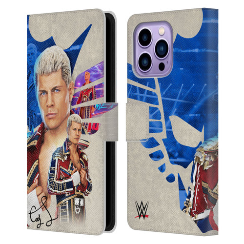 WWE Cody Rhodes Superstar Graphics Leather Book Wallet Case Cover For Apple iPhone 14 Pro Max
