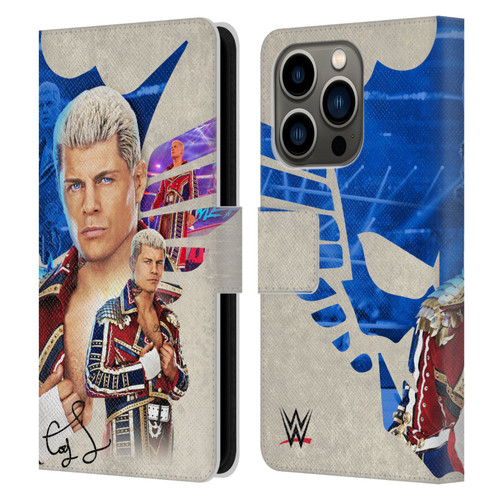 WWE Cody Rhodes Superstar Graphics Leather Book Wallet Case Cover For Apple iPhone 14 Pro