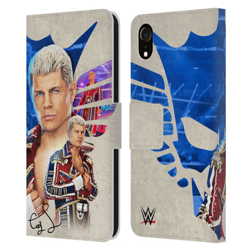 WWE Cody Rhodes Superstar Graphics Leather Book Wallet Case Cover For Apple iPhone XR