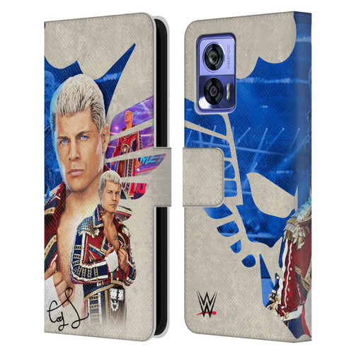 WWE Cody Rhodes Superstar Graphics Leather Book Wallet Case Cover For Motorola Edge 30 Neo 5G