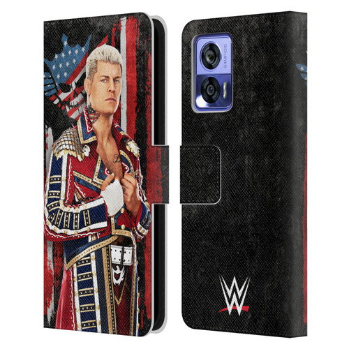 WWE Cody Rhodes Superstar Flag Leather Book Wallet Case Cover For Motorola Edge 30 Neo 5G
