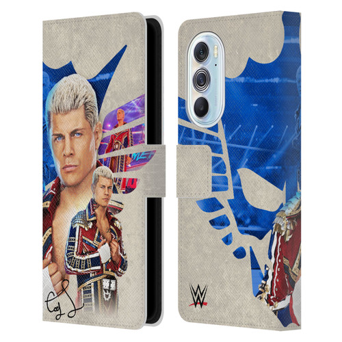 WWE Cody Rhodes Superstar Graphics Leather Book Wallet Case Cover For Motorola Edge X30