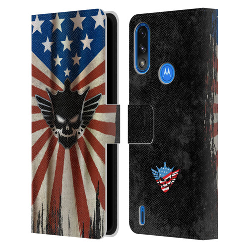 WWE Cody Rhodes Distressed Flag Leather Book Wallet Case Cover For Motorola Moto E7 Power / Moto E7i Power