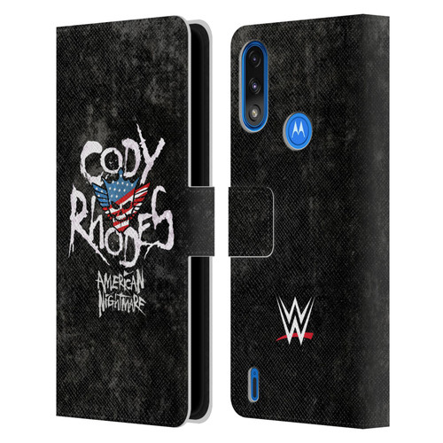 WWE Cody Rhodes Distressed Name Leather Book Wallet Case Cover For Motorola Moto E7 Power / Moto E7i Power
