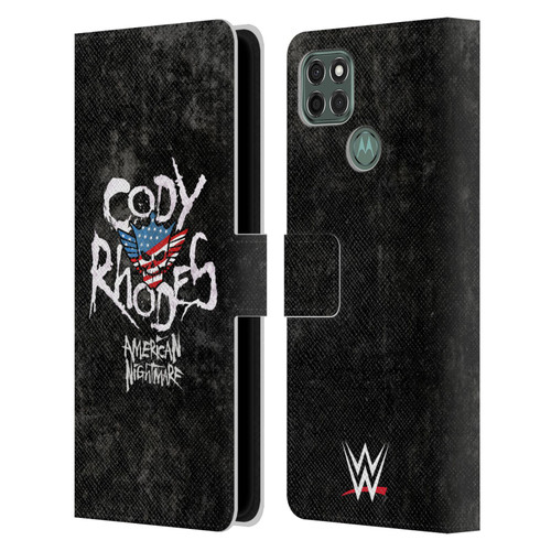 WWE Cody Rhodes Distressed Name Leather Book Wallet Case Cover For Motorola Moto G9 Power