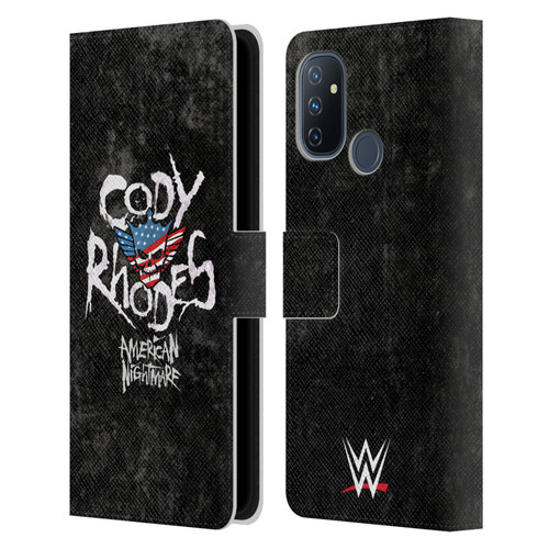 WWE Cody Rhodes Distressed Name Leather Book Wallet Case Cover For OnePlus Nord N100