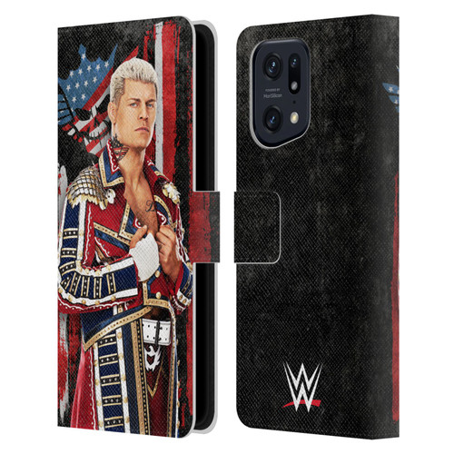 WWE Cody Rhodes Superstar Flag Leather Book Wallet Case Cover For OPPO Find X5 Pro