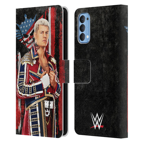 WWE Cody Rhodes Superstar Flag Leather Book Wallet Case Cover For OPPO Reno 4 5G