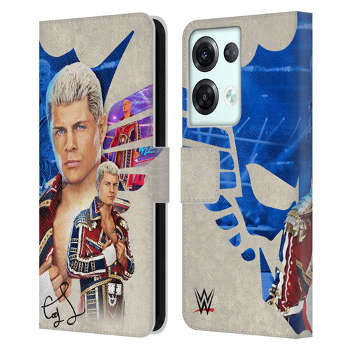 WWE Cody Rhodes Superstar Graphics Leather Book Wallet Case Cover For OPPO Reno8 Pro