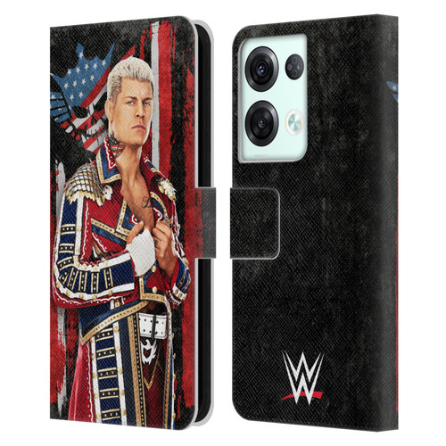 WWE Cody Rhodes Superstar Flag Leather Book Wallet Case Cover For OPPO Reno8 Pro