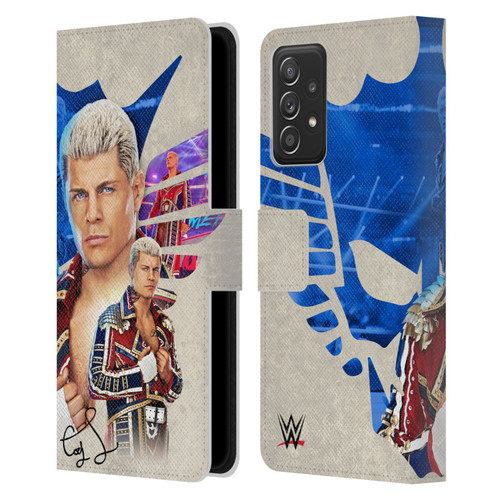 WWE Cody Rhodes Superstar Graphics Leather Book Wallet Case Cover For Samsung Galaxy A52 / A52s / 5G (2021)