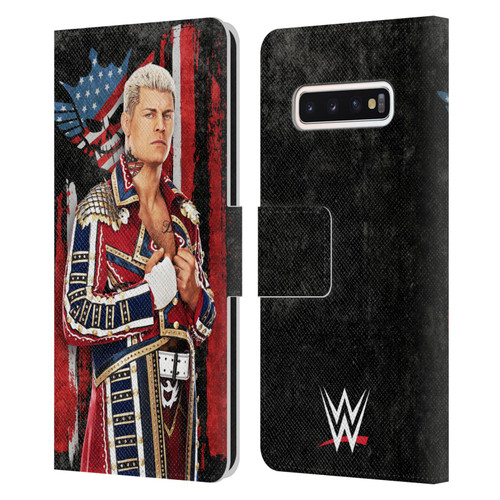 WWE Cody Rhodes Superstar Flag Leather Book Wallet Case Cover For Samsung Galaxy S10