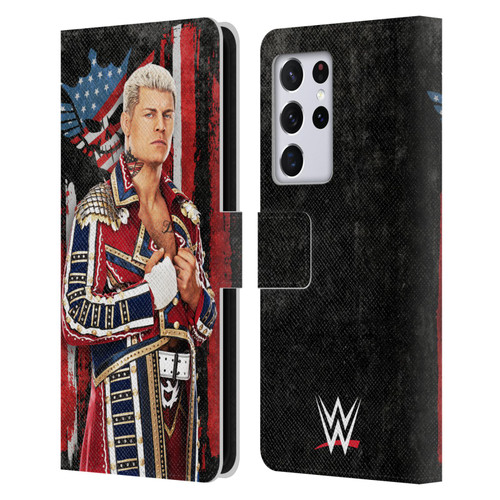 WWE Cody Rhodes Superstar Flag Leather Book Wallet Case Cover For Samsung Galaxy S21 Ultra 5G