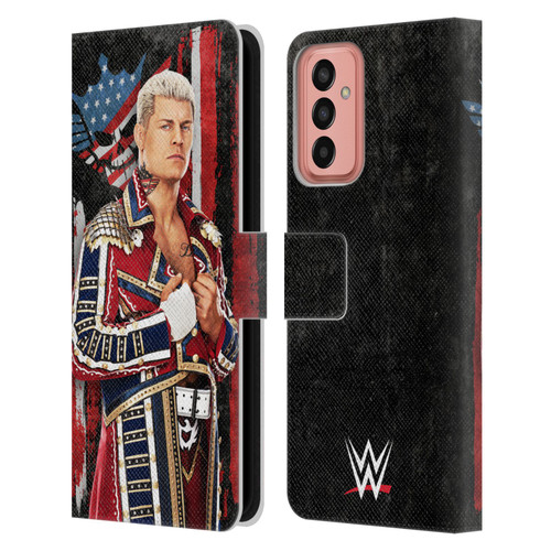 WWE Cody Rhodes Superstar Flag Leather Book Wallet Case Cover For Samsung Galaxy M13 (2022)