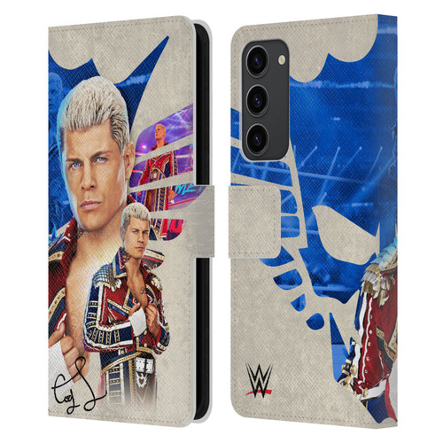WWE Cody Rhodes Superstar Graphics Leather Book Wallet Case Cover For Samsung Galaxy S23+ 5G