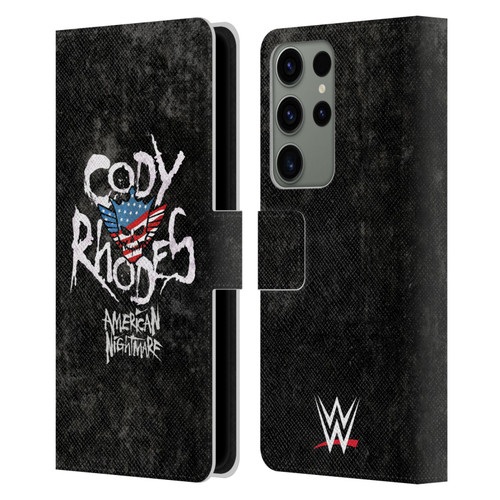 WWE Cody Rhodes Distressed Name Leather Book Wallet Case Cover For Samsung Galaxy S23 Ultra 5G