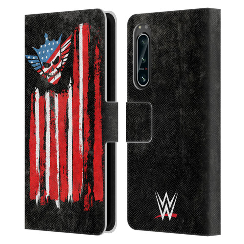 WWE Cody Rhodes American Nightmare Flag Leather Book Wallet Case Cover For Sony Xperia 5 IV