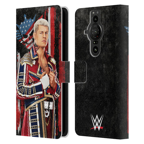 WWE Cody Rhodes Superstar Flag Leather Book Wallet Case Cover For Sony Xperia Pro-I