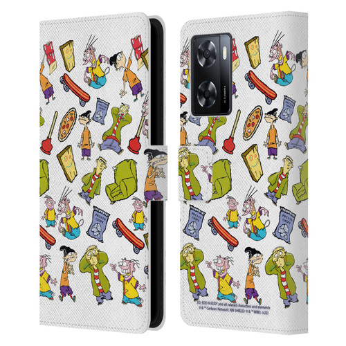 Ed, Edd, n Eddy Graphics Icons Leather Book Wallet Case Cover For OPPO A57s
