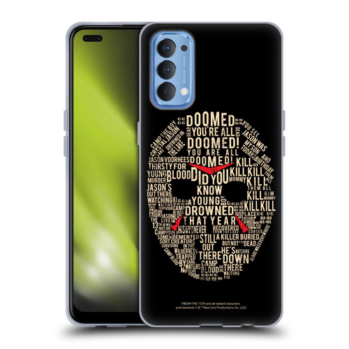 Friday the 13th 1980 Graphics Typography Soft Gel Case for OPPO Reno 4 5G