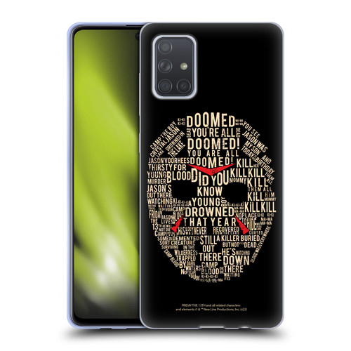 Friday the 13th 1980 Graphics Typography Soft Gel Case for Samsung Galaxy A71 (2019)