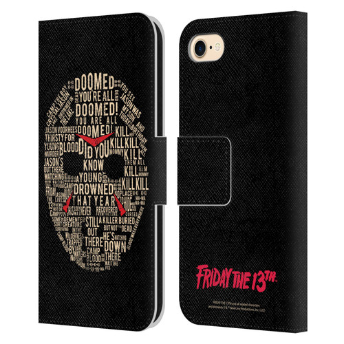 Friday the 13th 1980 Graphics Typography Leather Book Wallet Case Cover For Apple iPhone 7 / 8 / SE 2020 & 2022
